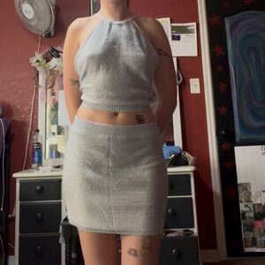 Elegant Silver Women's Skirt